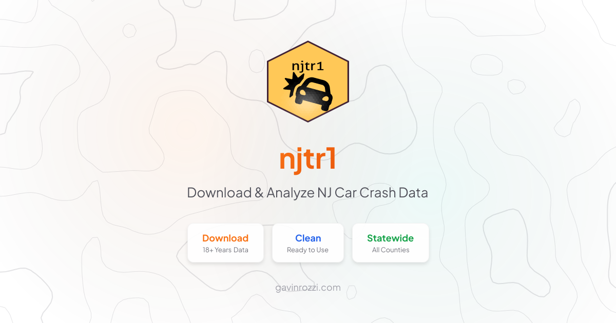njtr1: Download and Analyze NJ Car Crash Data in R