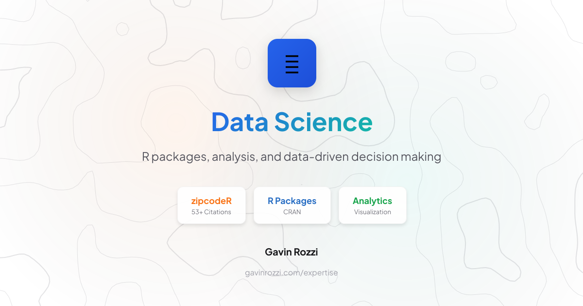 Data Science & R Programming | Gavin Rozzi