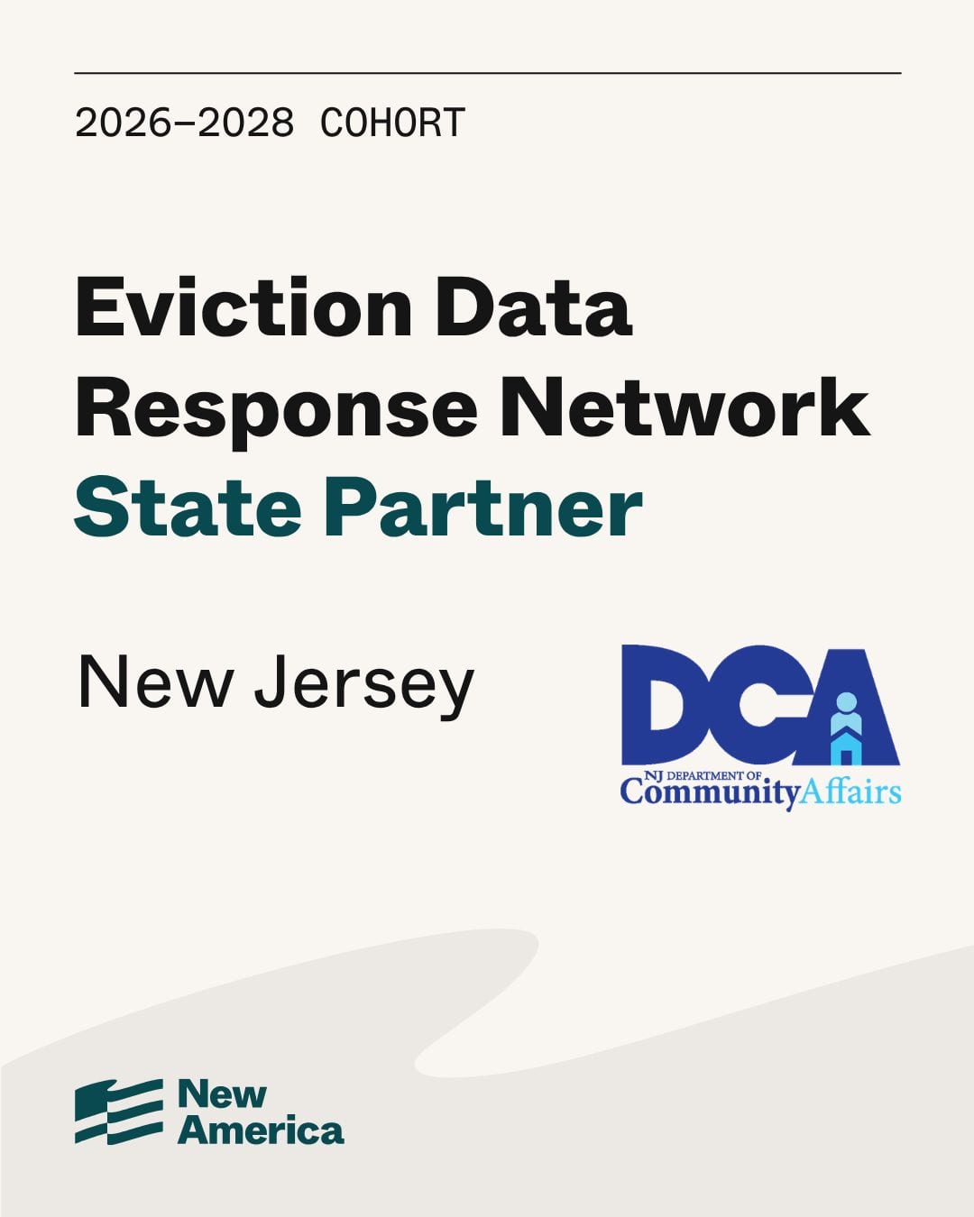 New America Eviction Data Response Network 2026–2028 cohort — New Jersey state partner, NJ Department of Community Affairs